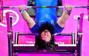 Australian Para-powerlifter Ben Wright bench pressing.