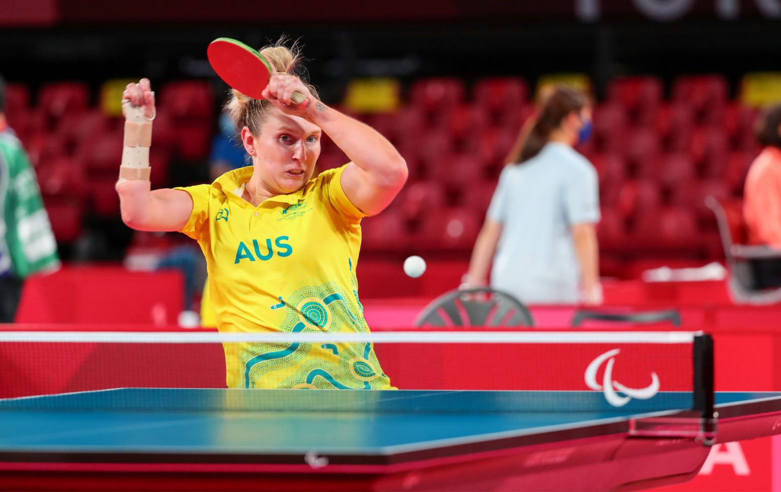 Milly Tapper competing in Table Tennis at the Paralympic Games