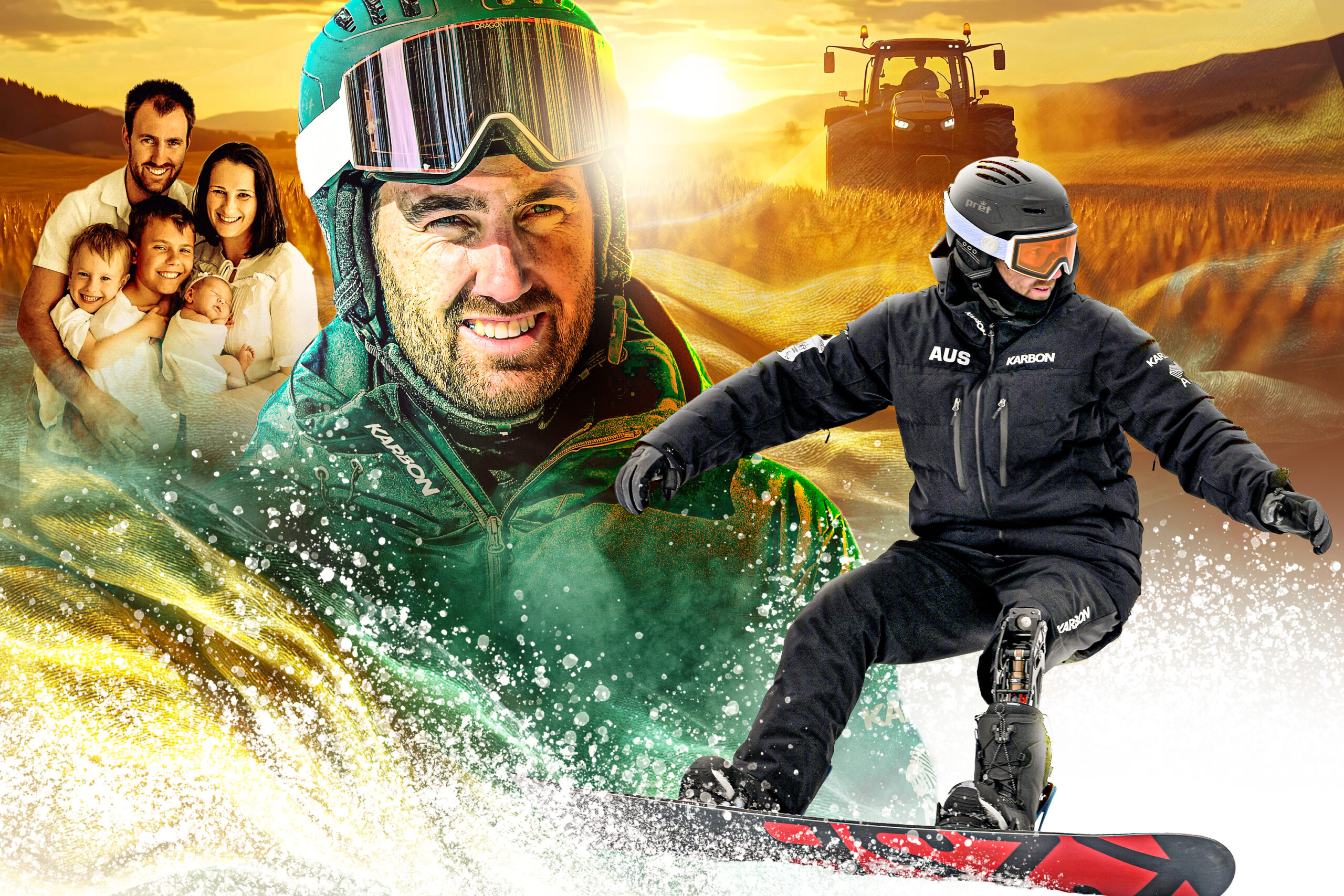 The Calm Smalltown Farmer Preparing To Snowboard For Australia image