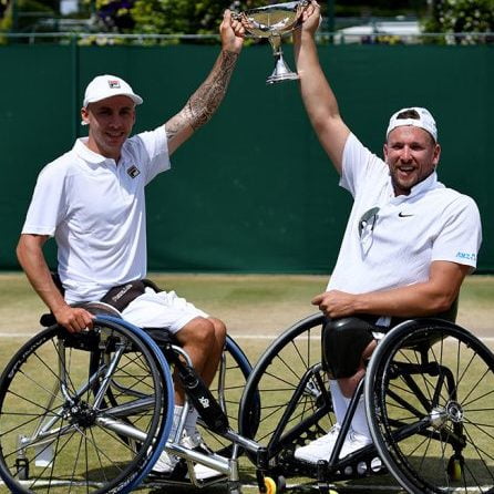 Alcott wins Wimbledon quad doubles title image