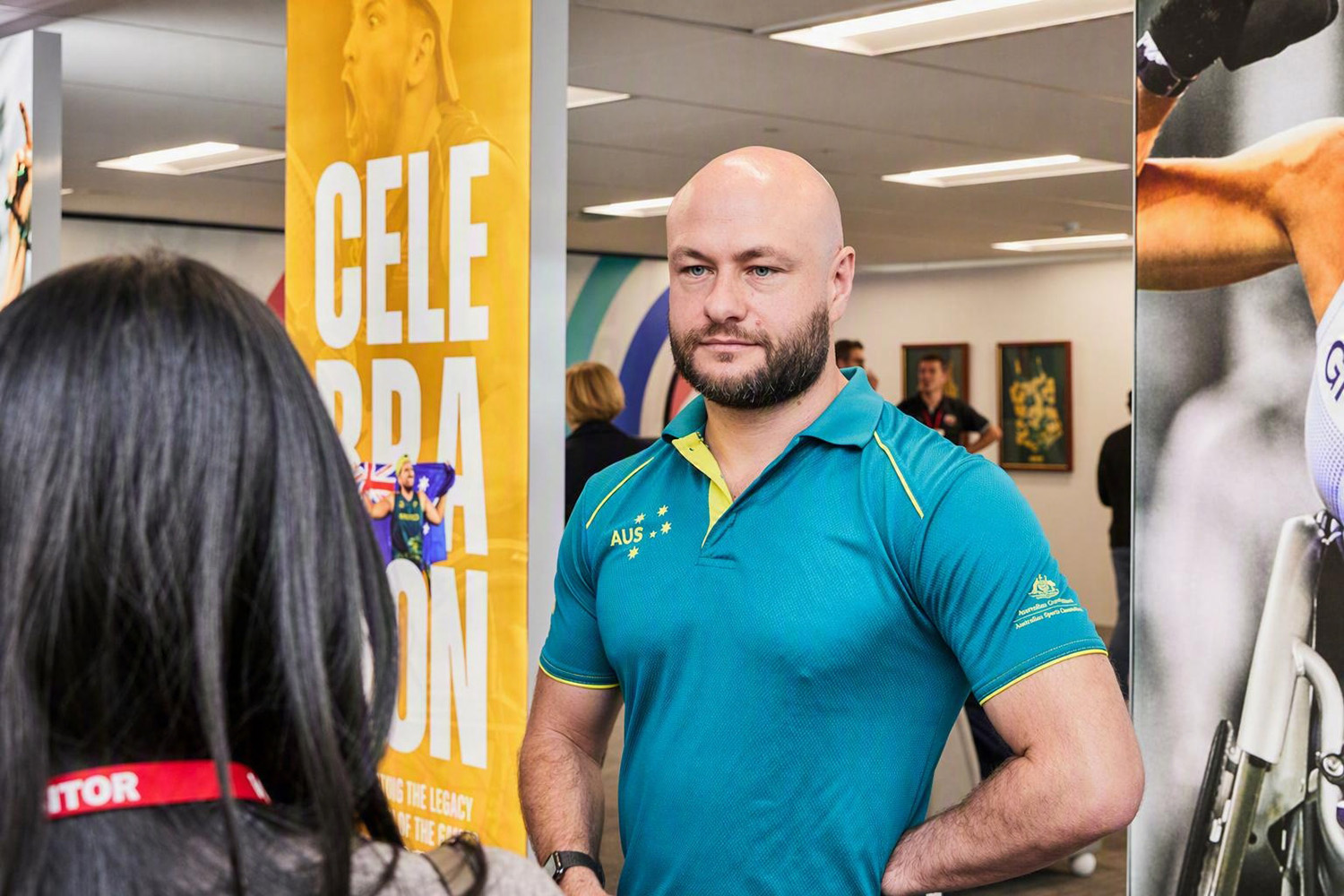 Paralympian Chris Bond attending an event