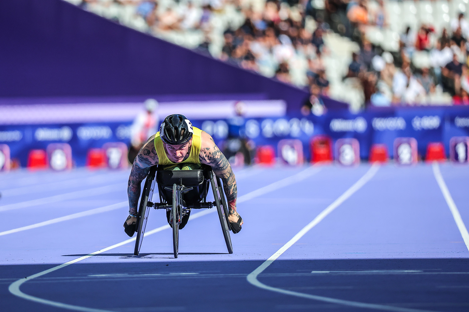 Rheed McCracken competing in wheelchair racing at the Paris 2024 Paralympic Games