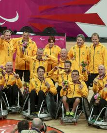  AUS Wheelchair Rugby Medal Ceremony Gold 